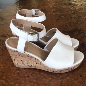 {Franco Sarto} Cream Wedge Sandals. Size 7.5.